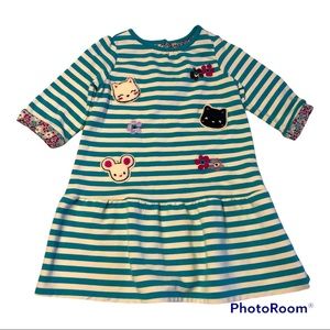 Gymboree 3/4 Sleeve Ruffled Shirt Dress with Appliqués 3T